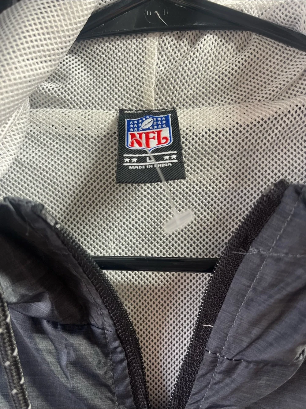 NFL Black and White Two-Tone Packable Windbreaker